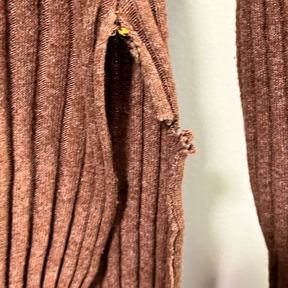 Moda Asya Brown Ribbed Knit Two-Piece Lounge Set Women’s Size Medium - Picture 9 of 14